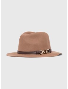 Vlněný klobouk Guess DAGAN hnědá barva, vlněný, AW5067 WOL01