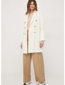 Vlněný kabát MAX&Co. béžová barva, přechodný, dvouřadový, 2416011061200