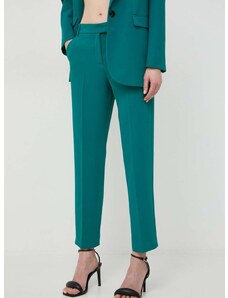 Kalhoty MAX&Co. dámské, zelená barva, jednoduché, high waist, 2416131091200