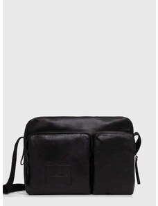 Kožená taška AllSaints černá barva