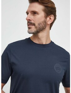 Bavlněné tričko BOSS tmavomodrá barva, s potiskem, 50507787