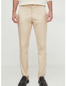 Kalhoty Armani Exchange pánské, béžová barva, ve střihu chinos, 3DZP14 ZNVNZ