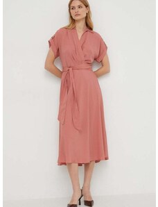 Šaty Lauren Ralph Lauren růžová barva, midi, 250909427