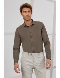 AC&Co / Altınyıldız Classics Men's Khaki Slim Fit Slim Fit Italian Collar Dobby Shirt.