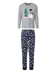 Townland pánské pyžamo dlouhé vánoční šedo tm.modré M