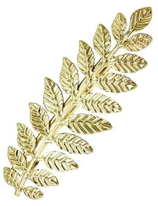 Camerazar Spona do vlasů s motivem vavřínového listu, stříbrná/zlatá, bižuterní kov, 8x3.5 cm