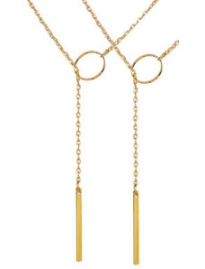 Camerazar Zlatý náhrdelník z bižuterního kovu s pásovcem, délka 30 cm