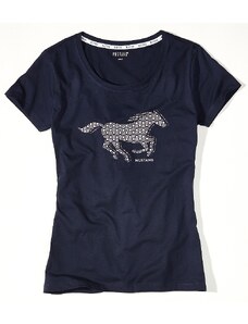 MUSTANG Dámské modré tričko s potiskem koně