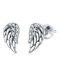 GRACE Silver Jewellery Stříbrné náušnice Andělská křídla - stříbro 925/1000, zirkon