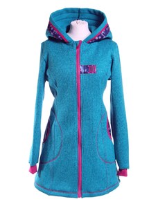 BajaDesign dívčí svetrový kabát, petrolejový + magic
