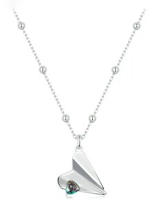 GRACE Silver Jewellery Stříbrný náhrdelník Papírová vlaštovka - stříbro 925/1000, zirkon