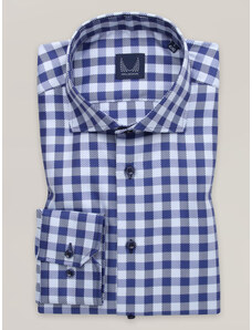 Willsoor Pánská košile slim fit s modrým kostkovaným vzorem 16199