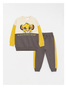 LC Waikiki Crew Neck Long Sleeve The Lion King Printed Baby Boy Sweatshirt and Trousers 2-Set