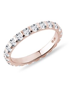 Diamantový snubní prsten eternity v růžovém zlatě KLENOTA R0963204