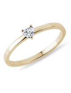 Prsten s diamantem ve tvaru srdce ve žlutém zlatě KLENOTA R0958203