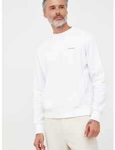 Mikina Calvin Klein pánská, bílá barva, s potiskem, K10K109926