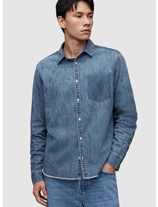 Bavlněná džínová košile AllSaints SOLAR relaxed, s klasickým límcem