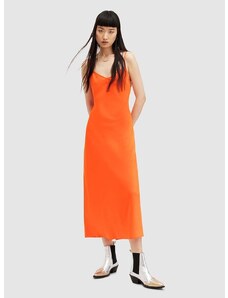 Šaty AllSaints Bryony oranžová barva, midi