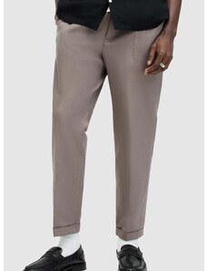 Kalhoty AllSaints TALLIS pánské, béžová barva, jednoduché