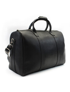 Černá luxusní kožená cestovní taška Timot