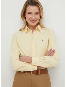 Bavlněná košile Polo Ralph Lauren žlutá barva, relaxed, s klasickým límcem