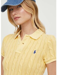 Polo Ralph Lauren Bavlněné polo tričko Ralph Lauren žlutá barva, 211943010