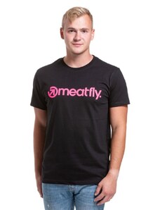 MeatFly triko Joe T-Shirt 2023 Black/Pink Neon