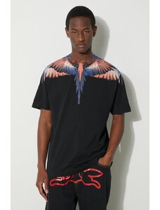 Bavlněné tričko Marcelo Burlon Icon Wings Basic černá barva, s potiskem, CMAA056S24JER0011026