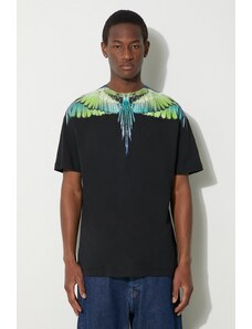 Bavlněné tričko Marcelo Burlon Icon Wings Basic černá barva, s potiskem, CMAA056S24JER0011050