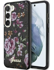 Originální kryt GUESS - hardcase Flower Collection GUHCS23SHCFWSK pro Samsung Galaxy S23 , barva černá