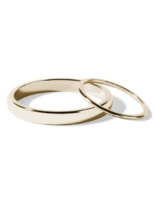 Minimalistická sada snubních prstenů ve žlutém zlatě KLENOTA S0099003