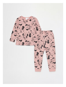 LC Waikiki Crew Neck Minnie Mouse Printed Baby Girl Pajamas Set