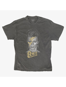 Pánské tričko Merch Revival Tee - David Bowie Aladdin Sane Gold Unisex T-Shirt Black