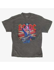 Pánské tričko Merch Revival Tee - AC/DC Logo Angus Young Union Flag Lightning Unisex T-Shirt Black