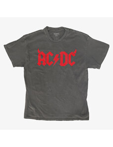Pánské tričko Merch Revival Tee - AC/DC Red Horns Logo Unisex T-Shirt Black