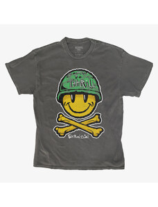 Pánské tričko Merch Revival Tee - Fatboy Slim Born To Thrill Army Smiley And Crossbones Unisex T-Shirt Black