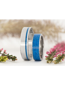 Zaczyk Wood Rings Snubní prstýnky Titanium Z-Azurite