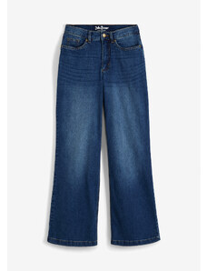 bonprix Wide strečové džíny High Waist, organická bavlna Modrá