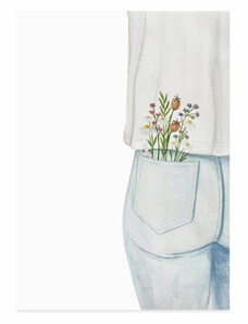 Eulenschnitt Přání Flower Jeans Watercolor