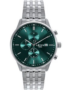 LAVVU Pánské hodinky YSTAD Chronograph Green s vodotěsností 100M chronograf LWM0252