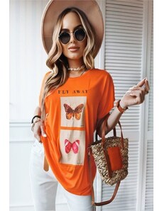 AW Oranžové dámské tričko s potiskem