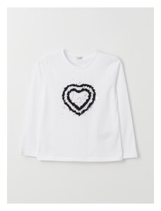 LC Waikiki Girls' Crew Neck Embroidered Long Sleeve Girls T-Shirt