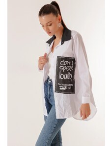 By Saygı Long Shirt With One Side Written On The Front
