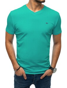 Dstreet Stylové tričko v zelené barvě s V-výstřihem