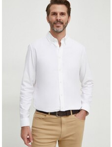 Bavlněná košile United Colors of Benetton bílá barva, regular, s límečkem button-down