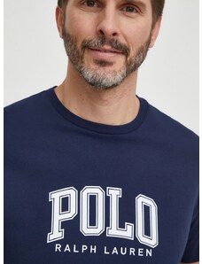 Bavlněné tričko Polo Ralph Lauren tmavomodrá barva, s potiskem