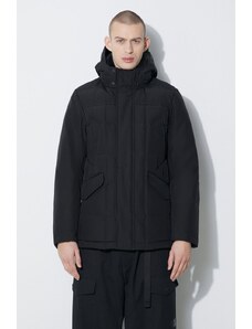 Péřová bunda Woolrich Blizzard Field Jacket pánská, černá barva, zimní, CFWOOU0621MRUT0001