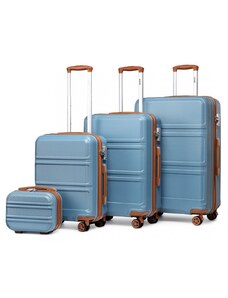 KONO Set 4 cestovních kufrů Ariel, modrohnědý