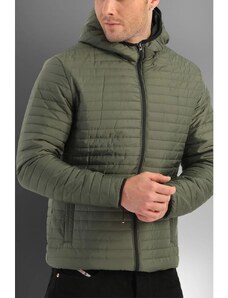 D1fference Men's Khaki Inner Lined Water And Windproof Hooded Winter Coat