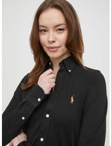 Bavlněná košile Polo Ralph Lauren černá barva, regular, s klasickým límcem, 211924258